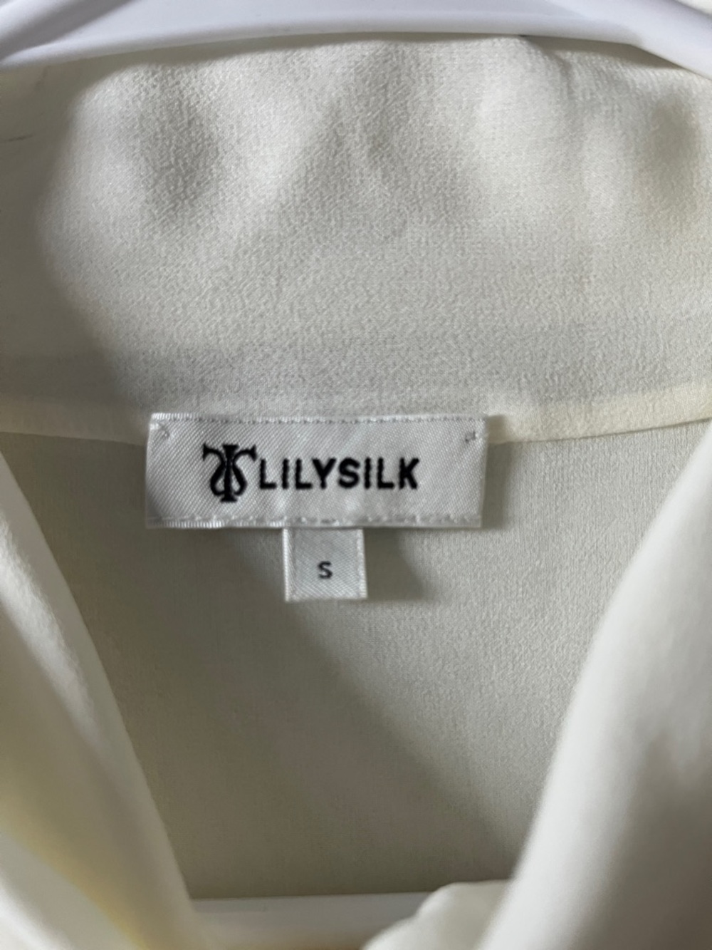 Lilysilk Bow Tie 100% mulberry Silk Jasmine Blouse sheer white tie neck top - Picture 6 of 12